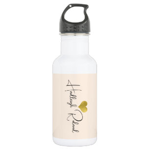 Naam Calligrafie Monogram Hart Perzik Waterfles