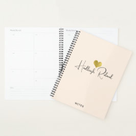 Naam Calligrafie Monogram Hart Planner