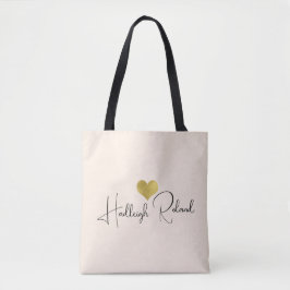 Naam Calligrafie Monogram Hart Tote Bag