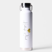 Naam Calligrafie Monogram Hart Waterfles (Voorkant)