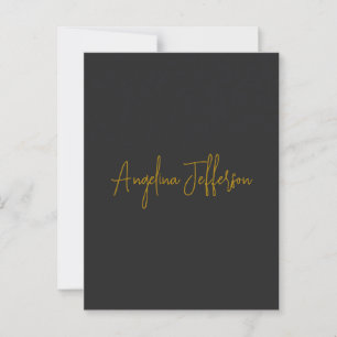 Naam Calligrafie Professioneel Elegant Gouden Kleu Briefkaart