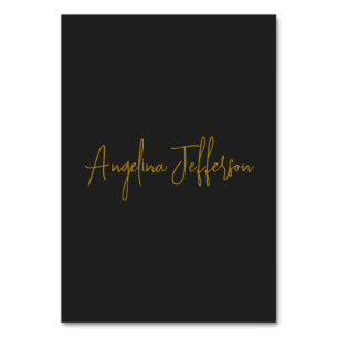 Naam Calligrafie Professioneel Elegant Gouden Kleu Kaart