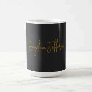 Naam Calligrafie Professioneel Elegant Gouden Kleu Koffiemok