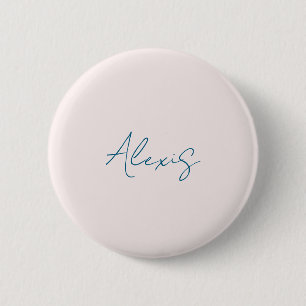 Naam Calligrafie Schrift Eenvoudig Gewone Pastel K Ronde Button 5,7 Cm
