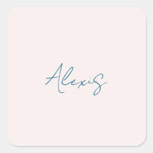 Naam Calligrafie Schrift Eenvoudig Gewone Pastel K Vierkante Sticker