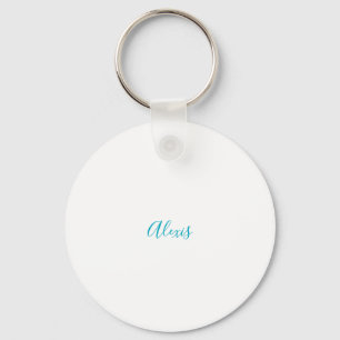 Naam Calligrafie Schrift Eenvoudig Wit Blauw Sleutelhanger