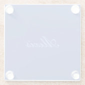 Naam Calligrafie Script Plain Simple Blue Glazen Onderzetter (Achterkant)