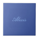 Naam Calligrafie Script Plain Simple Blue Tegeltje<br><div class="desc">Dit product was erg goed en ik hou van hoe gemakkelijk het is voor maatwerk. Het ontwerp was erg eenvoudig, dus ik ben erg blij als ik creëer.</div>