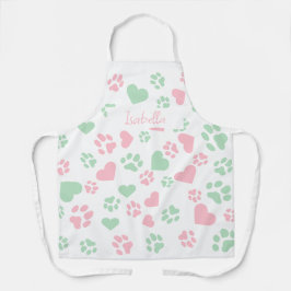  naam Cat Paw Prints en Heart Shaper Schort