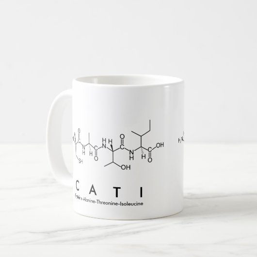 Naam Cati peptide mok (Voorkant links)