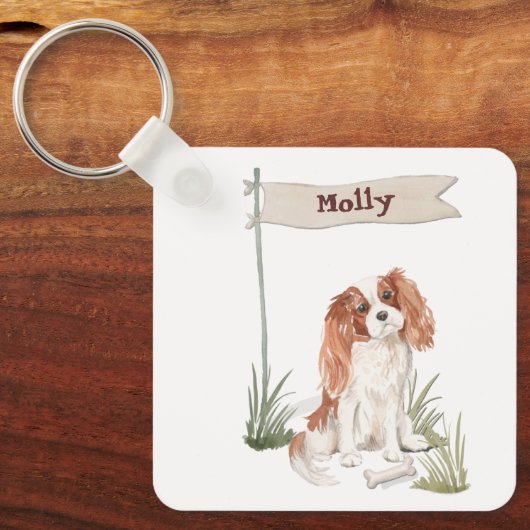  naam Cavalier King Charles Spaniel Sleutelhanger (Voorkant)