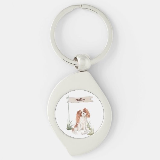  naam Cavalier King Charles Spaniel Sleutelhanger (Voorkant)