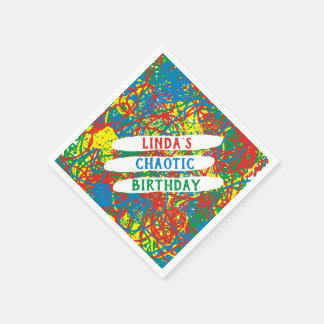 Naam Chaotic Birthday Red Blue Green Yellow Wild Servet