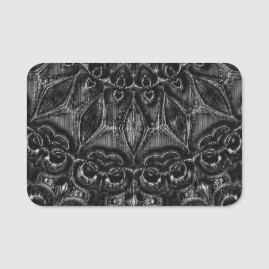 Naam Charcoal Mandala Naamplaatje (Voorkant)