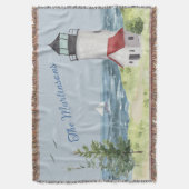 Naam charmant Waterverf vuurtoren kustscène Deken (Voorkant Verticaal)