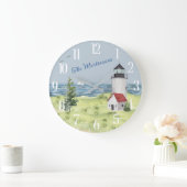Naam charmant Waterverf vuurtoren kustscène Grote Klok (Huis)