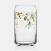 Naam, Charmante Witte Gouden Bloemdruppel Blikvorm Glas (Achterkant)