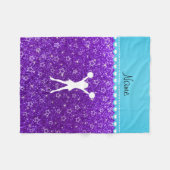 Naam cheerleader indigo paarse glitter sterren fleece deken (Voorkant (Horizontaal))