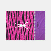 Naam cheerleader neon niet roze glitter zebra stri fleece deken (Voorkant (Horizontaal))