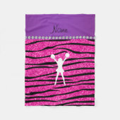 Naam cheerleader neon niet roze glitter zebra stri fleece deken (Voorkant)