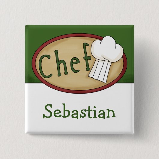 Naam chef-kok ID Vierkante Button 5,1 Cm (Voorkant)