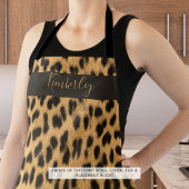 Naam Chic Leopard Print Script Schort