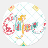 naam Chloe Ronde Sticker (Voorkant)