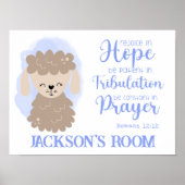Naam Christelijk Leuk Baby Sheep Bible Quote Poster (Voorkant)