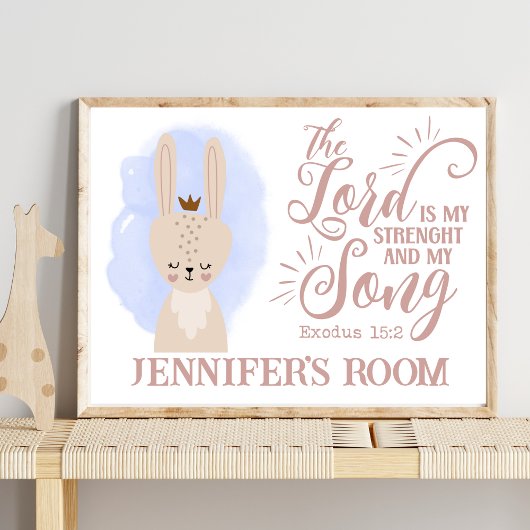 Naam Christelijk Leuk Konijnenkonijn Bijbelcitaat Poster