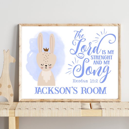 Naam Christelijk Leuk Konijnenkonijn Bijbelcitaat Poster