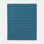 Naam (cirkel monogram) patroon allover Blauw Fleece Deken (Voorkant)