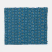 Naam (cirkel monogram) patroon allover Blauw Fleece Deken (Voorkant (Horizontaal))