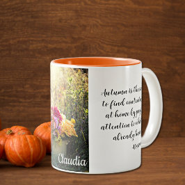 Naam Citaat, Mooie Herfst Afdruk 11oz Tweekleurige Koffiemok