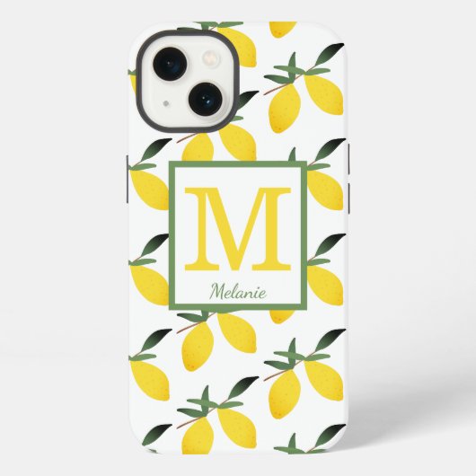 Naam Citrus Monogram iPhone Hoesje (Achterkant)