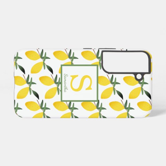 Naam Citrus Monogram Samsung Galaxy Hoesje (Achterkant horizontaal)