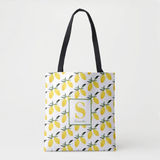 Naam Citrus Monogram Tote Bag (Voorkant)