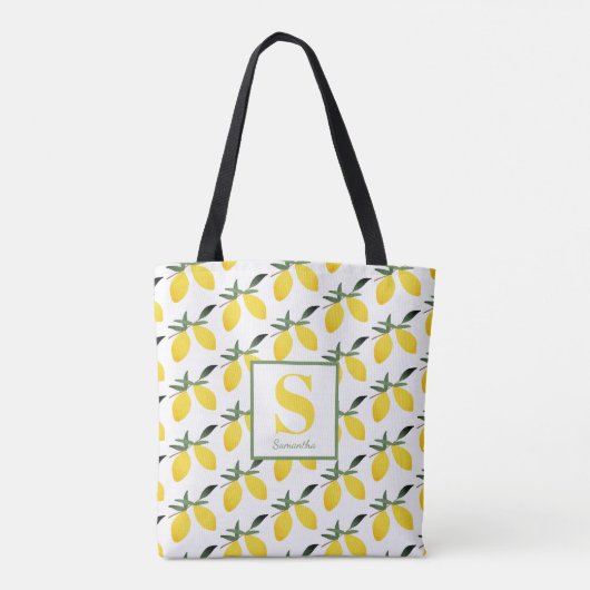 Naam Citrus Monogram Tote Bag (Achterkant)