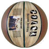 Naam coach Silhouet teamspelers en foto Basketbal (Verticaal)