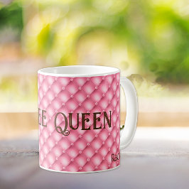 Naam, Coffee Queen, Roze Gepluimde Koffiemok