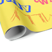 Naam Collage Amazing Yellow Terrific Cadeaupapier (Rol Hoek)