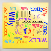 Naam Collage Amazing Yellow Terrific Poster (Voorkant)