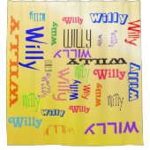 Naam Collage Geel Douchegordijn (Voorkant)