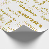 Naam Collage Gepersonaliseerde Kerst Cadeaupapier (Hoek)