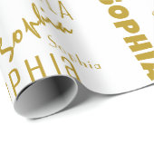 Naam Collage Gepersonaliseerde Kerst Cadeaupapier (Rol Hoek)