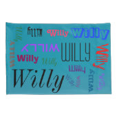 Naam Collage 🎁 Geweldig Word Cloud Fun Fab Blauw Kussensloop (Achterkant-Rechts)