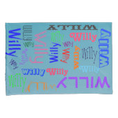 Naam Collage 🎁 Geweldig Word Cloud Fun Fab Blauw Kussensloop (Voorkant-Rechts)