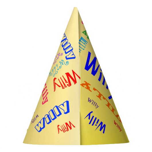 Naam Collage 🎁 Geweldig Word Cloud Fun Fab Feesthoedjes (Achterkant)