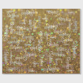 Naam Collage Gift Sjabloon Cadeaupapier (Vlak)