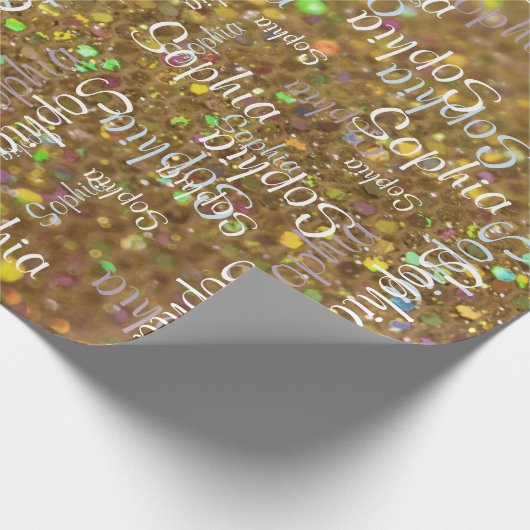 Naam Collage Gift Sjabloon Cadeaupapier (Hoek)