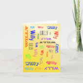 Naam Collage Persoonlijk Geel Kaart (Voorkant)